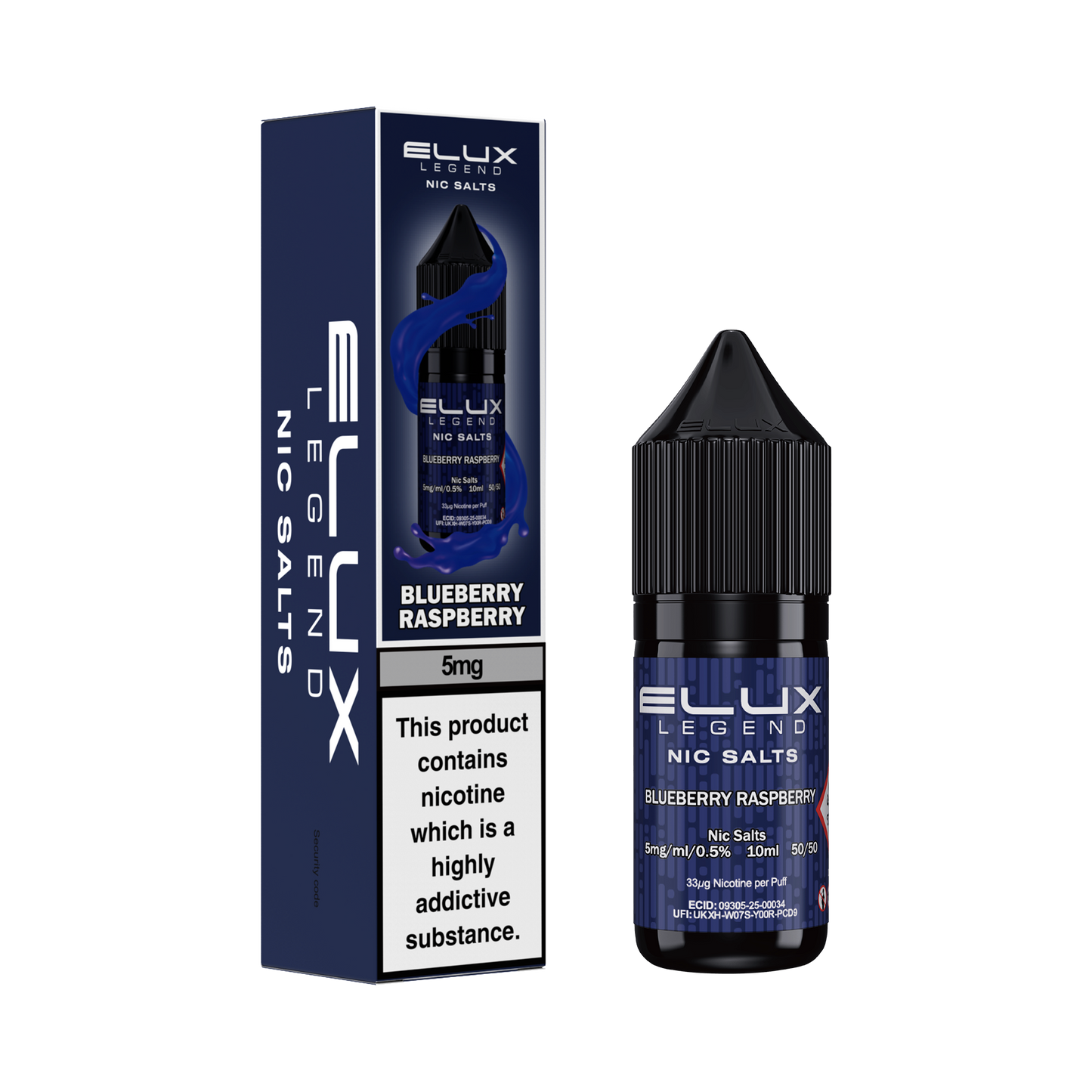 BLUEBERRY RASPBERRY - ELUX NIC SALTS 5MG