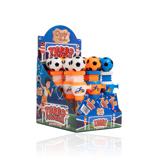 TURBO FOOTBALL TOY WITH CANDY - CANDY PARADISE (12 X 10g)