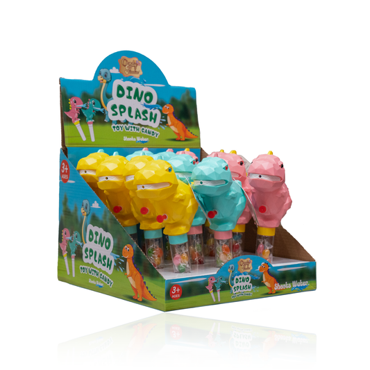 DINOSPLASH WATER GUN CANDY TOY (12x10g) (HALAL) - CANDY PARADISE