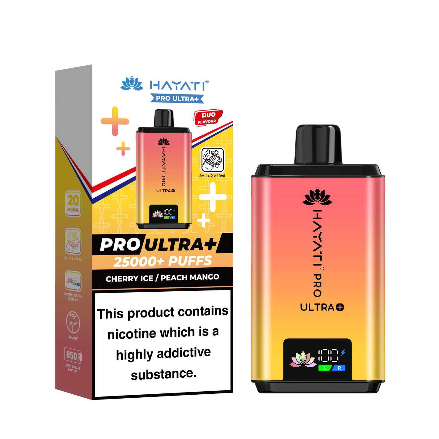CHERRY ICE / PEACH MANGO NEW - HAYATI PRO ULTRA 25K