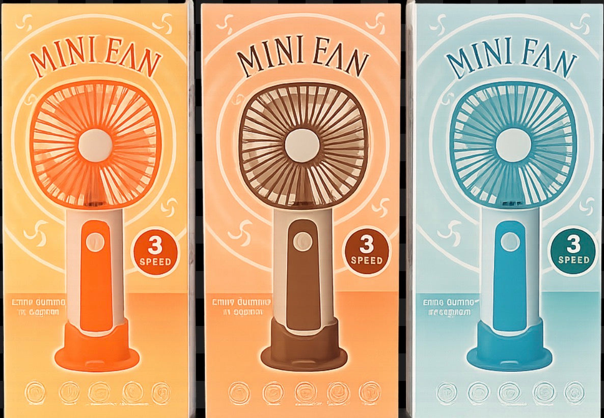 HANDHELD MINI FANS WITH PHONE HOLDERS