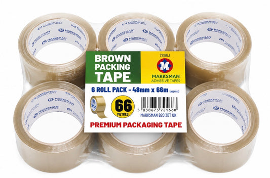 6 ROLLS BROWN PACKING TAPE (48mmx66m)
