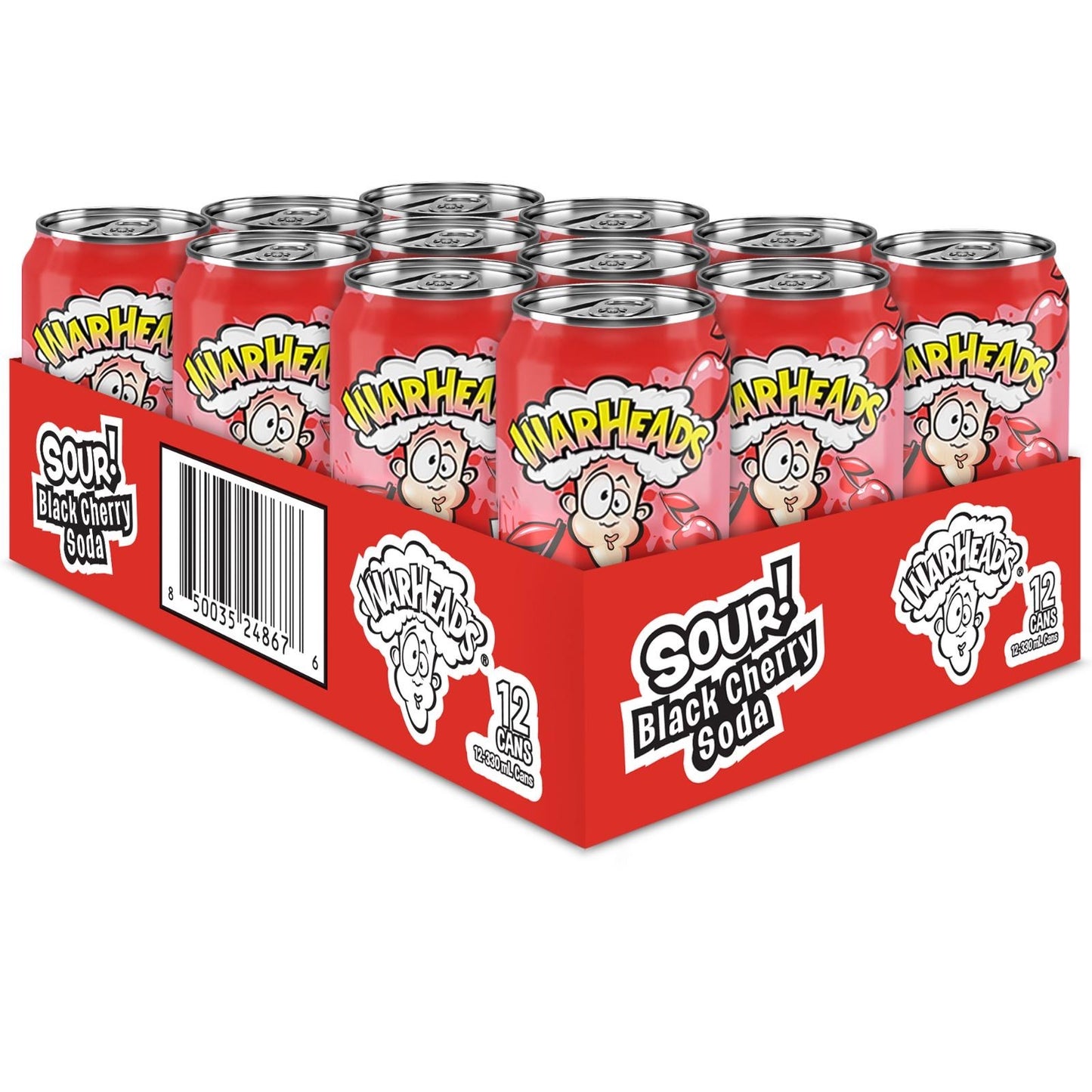 WARHEADS SOUR BLACK CHERRY SODA (12 X 330ml)