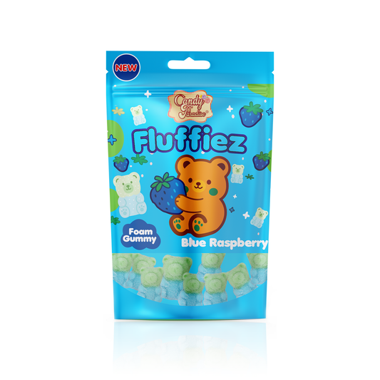 BLUE RASPBERRY FOAM GUMMY FLUFFIEZ - CANDY PARADISE (12 X 100g)