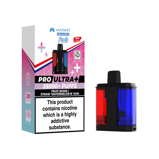 FRUIT BOMB STRAW WATERMELON BGUM  - HAYATI PRO ULTRA PODS 25K+