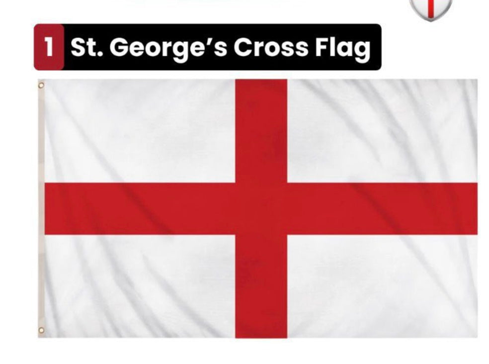 ST GEORGE'S CROSS FLAG 5FT X 3FT (25PCS)