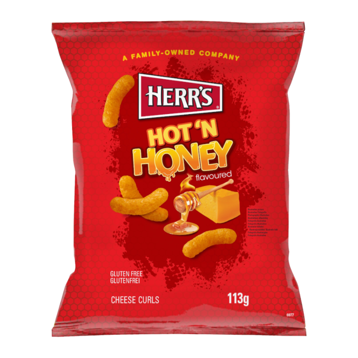 HOT 'N HONEY CHEESE CURLS - HERR'S (113g)