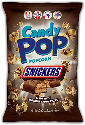 CANDY POP SNICKERS DRIZZLED POPCORN 12 CT/ 5.25 OZ