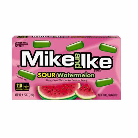 SOUR WATERMELON MIKE AND IKE CANDY 12 X 4.25 oz