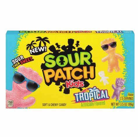 TROPICAL KIDS SOUR THEATER BOXES PATCH 12 X 3.5 OZ