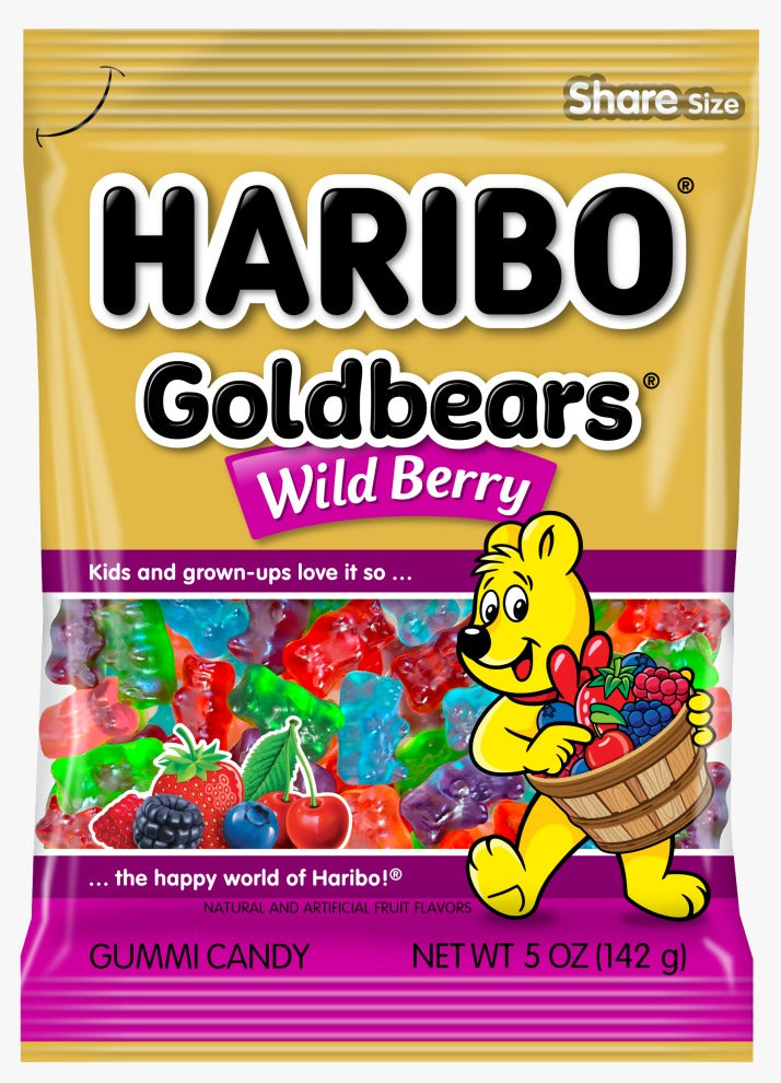 GOLD BEAR WILD BERRY  AMERICAN HARIBO - 12 BAGS X 5 Oz