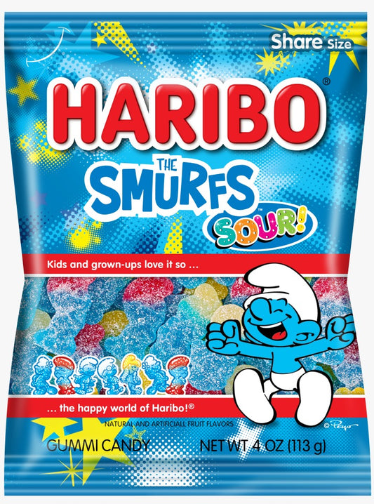 SMURFS AMERICAN HARIBO - 12 BAGS X 5 Oz
