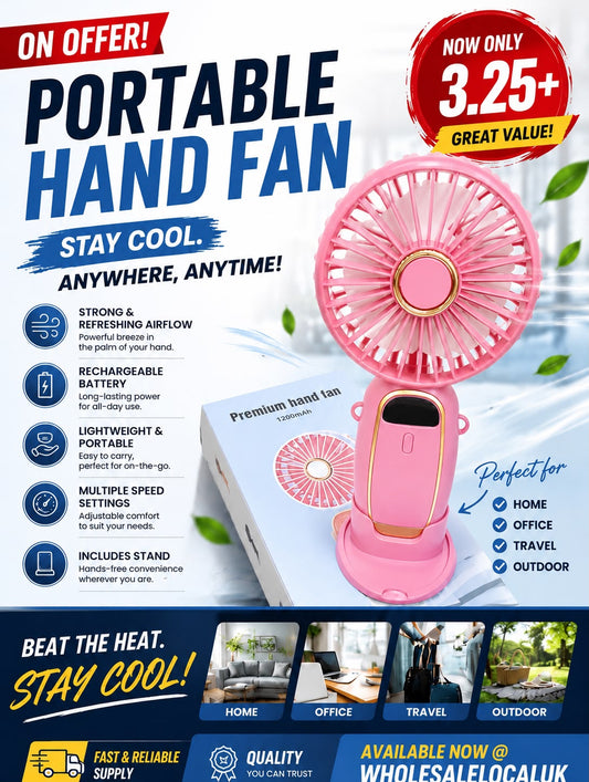 PORTABLE ELECTRIC FAN PINK