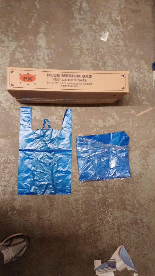 BLUE MEDIUM CARRIER BAGS