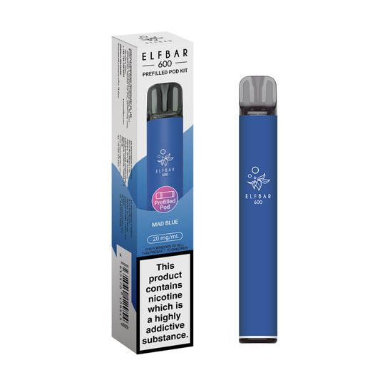 MAD BLUE - ELF BAR 600 PREFILLED POD KIT