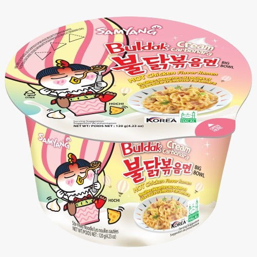 CREAM CARBONARA BULDAK NOODLES CUPS (105Gx16pcs)
