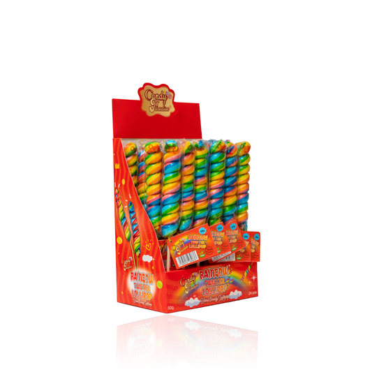 RAINBOW TWISTER LOLLIPOP (24x50g) (HALAL) - CANDY PARADISE
