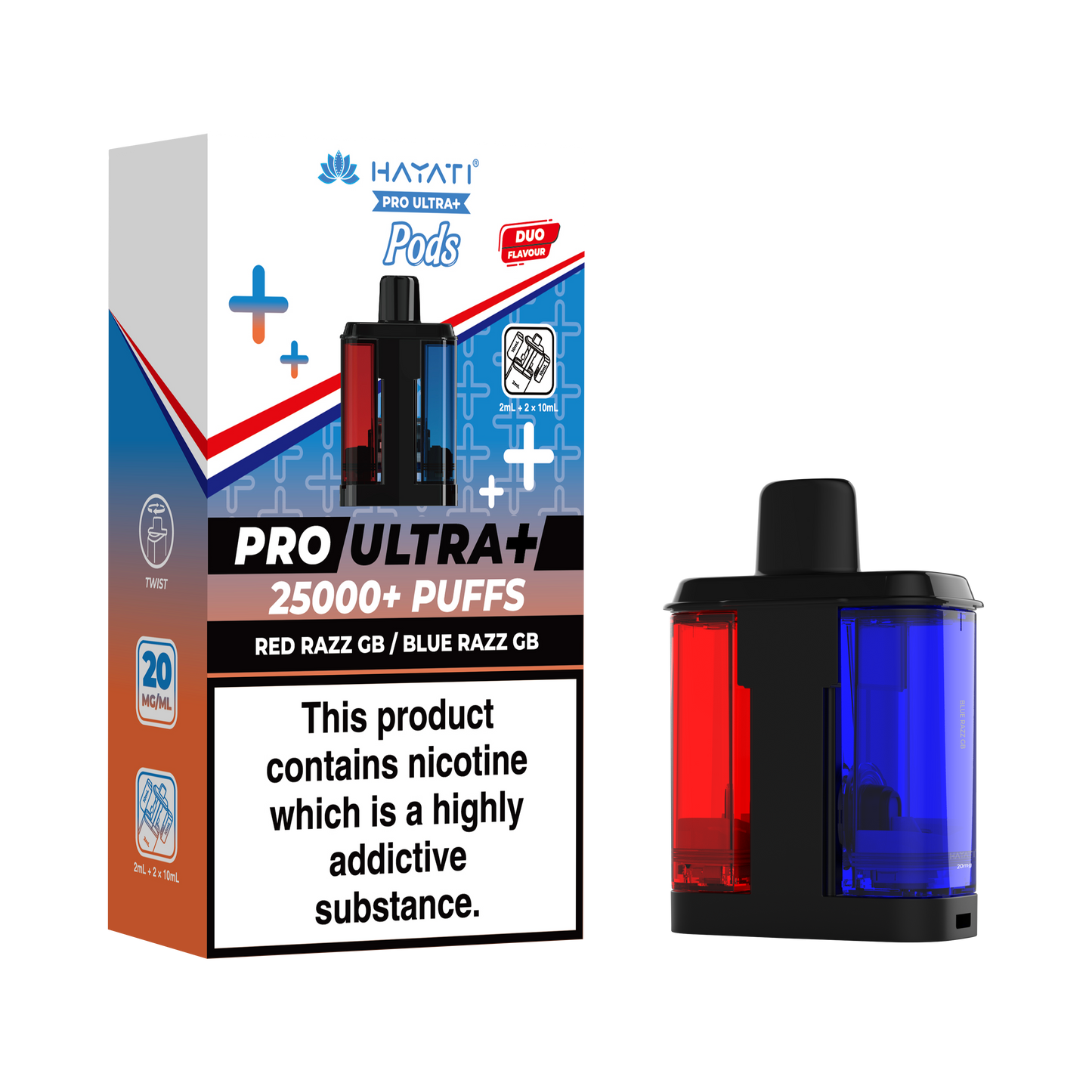 RED RAZZ GB/BLUE RAZZ GB - HAYATI PRO ULTRA PODS 25K+