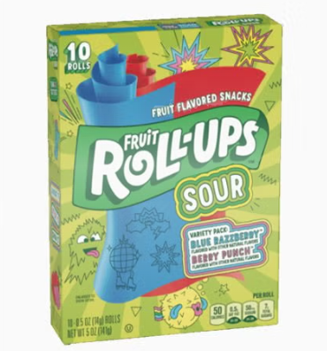 SOUR - FRUIT ROLL UPS (10PK)