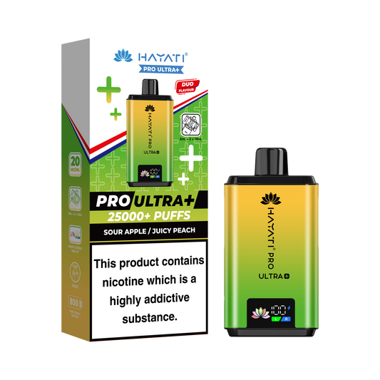 SOUR APPLE/JUICY PEACH - HAYATI PRO ULTRA 25K