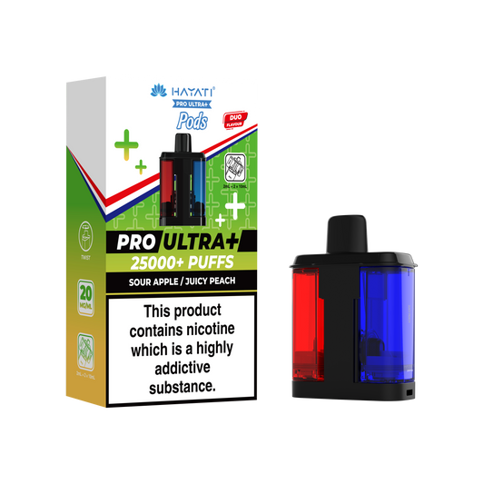 SOUR APPLE JUICY PEACH - HAYATI PRO ULTRA PODS 25K+