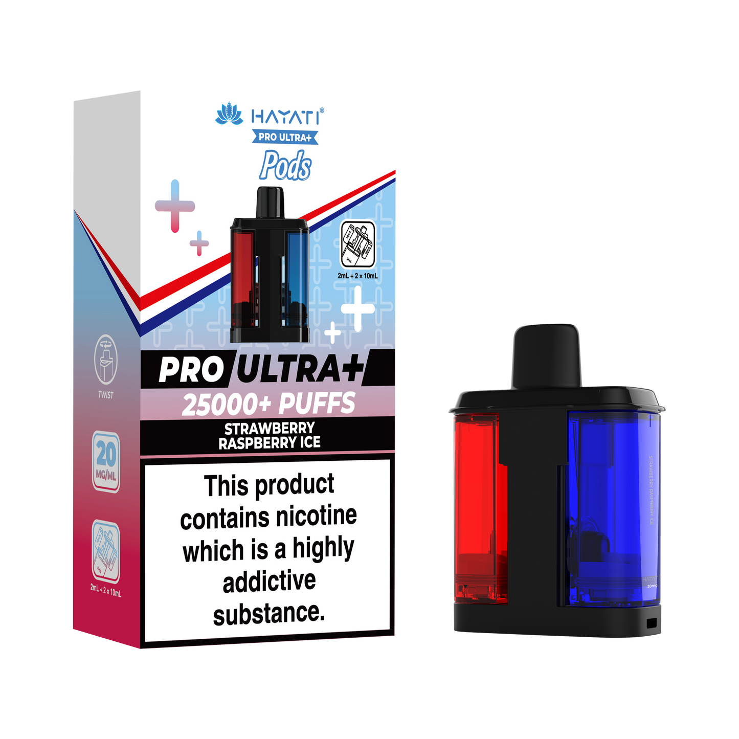 STRAWBERRY RASPBERRY ICE - HAYATI PRO ULTRA PODS 25K+