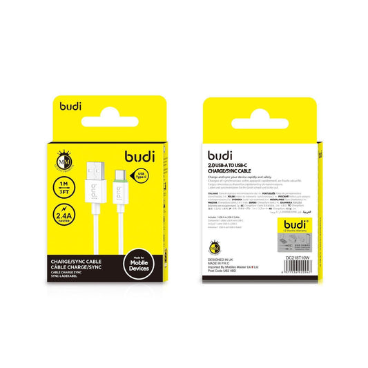 USB TO TYPE C - BUDI CHARGING CABLE (PACK OF 20)