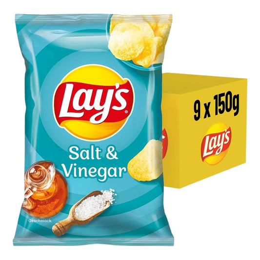LAYS - SALT & VINEGAR 150g - 9PK