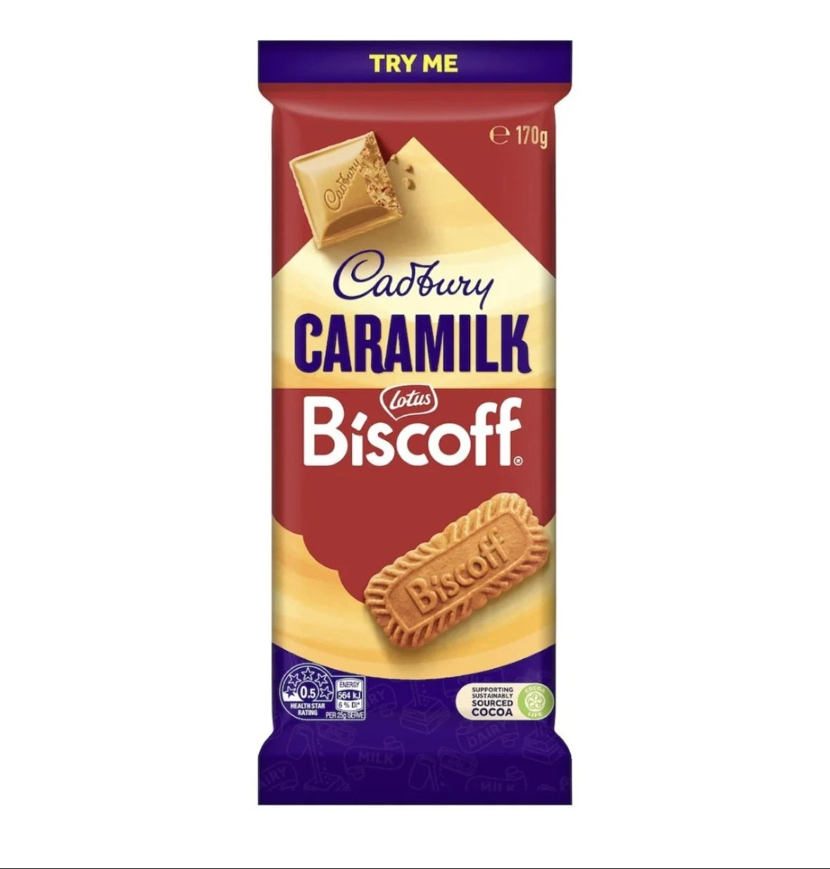 BISCOFF CADBURY CARAMILK CHOCOLATE BAR (1 X 170g)
