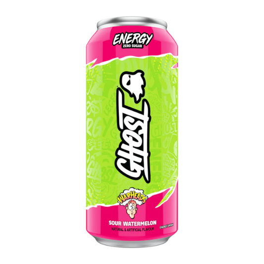 WARHEADS SOUR WATERMELON ZERO SUGAR - GHOST ENERGY DRINK (500ML X 12)