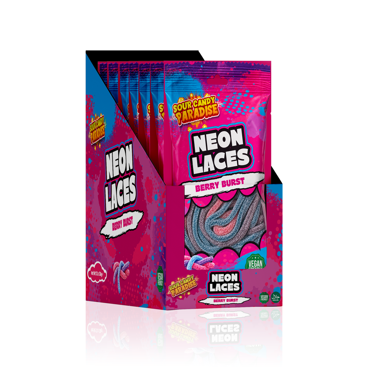 NEON LACES - BERRY BURST (12x130g) (HALAL) - CANDY PARADISE