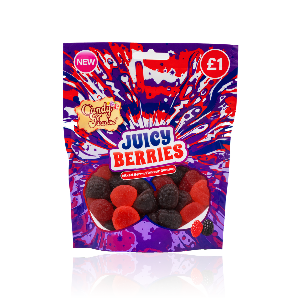 JUICY BERRIES GUMMY PMP £1 (10x130g) (HALAL) - CANDY PARADISE
