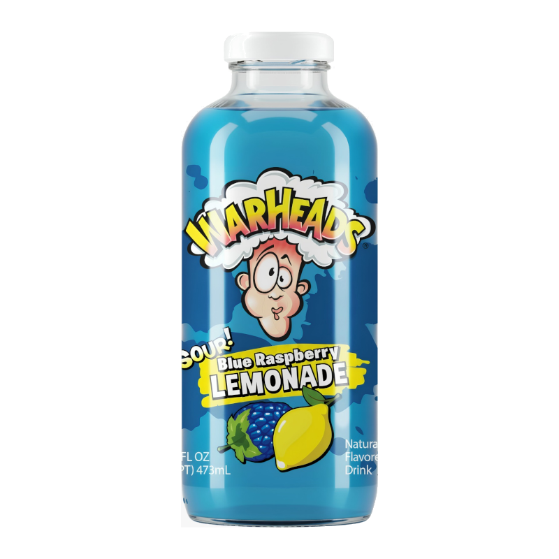 WARHEADS SOUR BLUE RASPBERRY  LEMONADE  - 16oz (473ml) 12 pack
