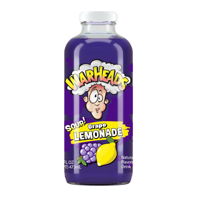 WARHEADS SOUR GRAPE LEMONADE - 16oz (473ml) 12 pack
